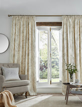Laura Ashley Pussy Willow Off White / Dove Grey Ready Made Curtains Pencil Pleat